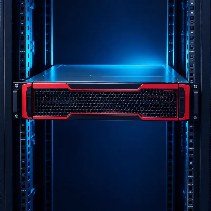 Rackmount server installed in a rack