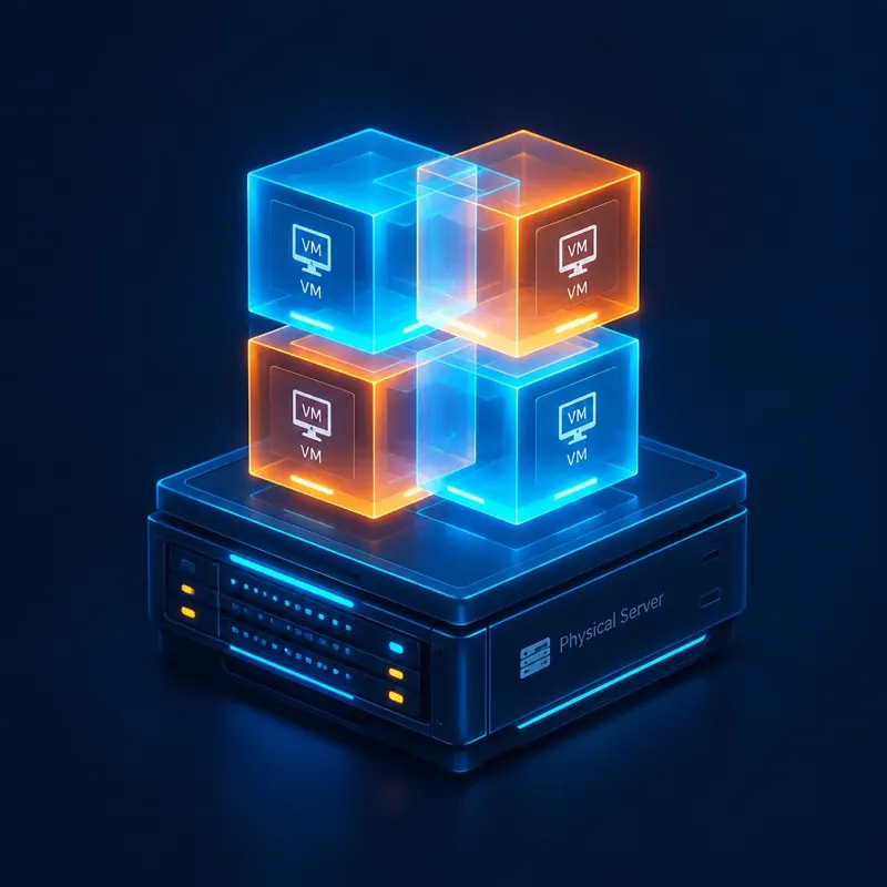 Virtual machines running on a physical server