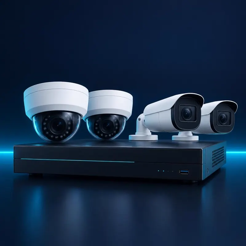 Security cameras on a network video recorder